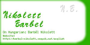 nikolett barbel business card